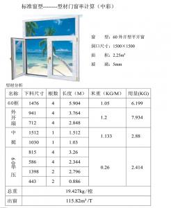 60外开型平开窗
